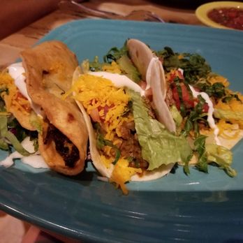 Cien Agaves Tacos & Tequila signature dishes Tres Tacos EspecialCarne Asada TacoQueso Verde
